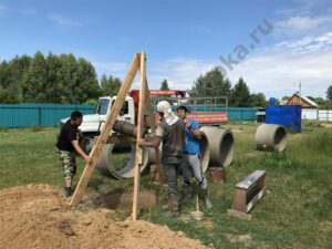 монтаж колец для септика